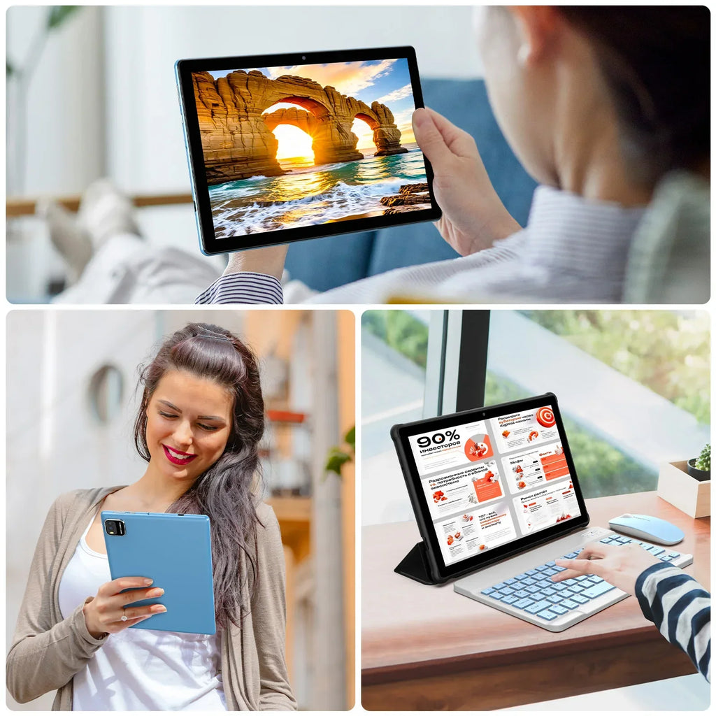 Android 15 Tablet 10" - 12GB RAM (3+9) - 64GB Storage - Quad-Core