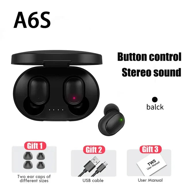 A6S Sport Earbuds - Bluetooth 5.0 - Waterproof - Touch Control - 16h Battery
