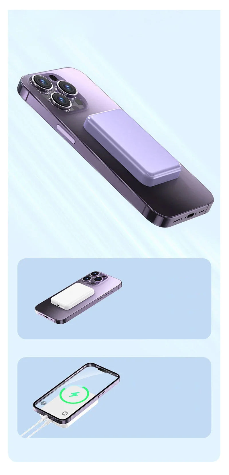 Magnetic Power Bank 50000mAh - 22.5W Wireless - MagSafe Compatible - For iPhone