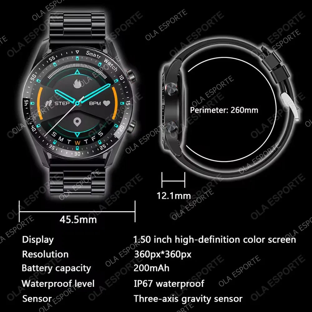 Smartwatch AMOLED - Bluetooth Call - 5ATM Waterproof - Full Touch - Weather