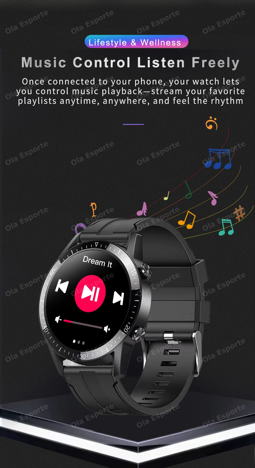 Smartwatch AMOLED - Bluetooth Call - 5ATM Waterproof - Full Touch - Weather