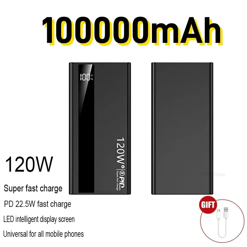 Power Bank 500000mAh - 120W Fast Charging - PD 20W - Ultra-High Capacity