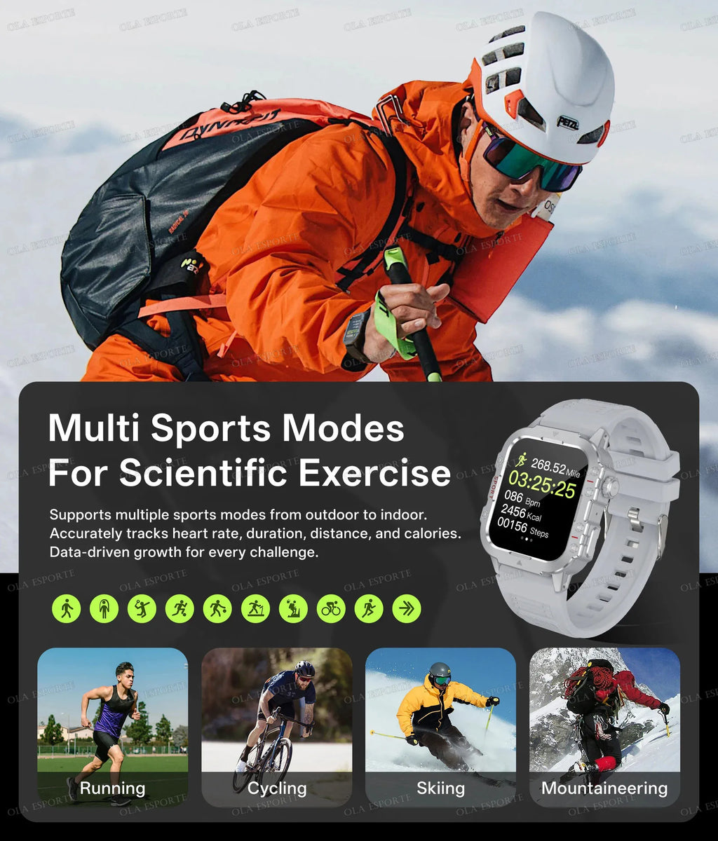 Smartwatch GPS - Military Outdoor - Heart Rate - Waterproof - iOS & Android