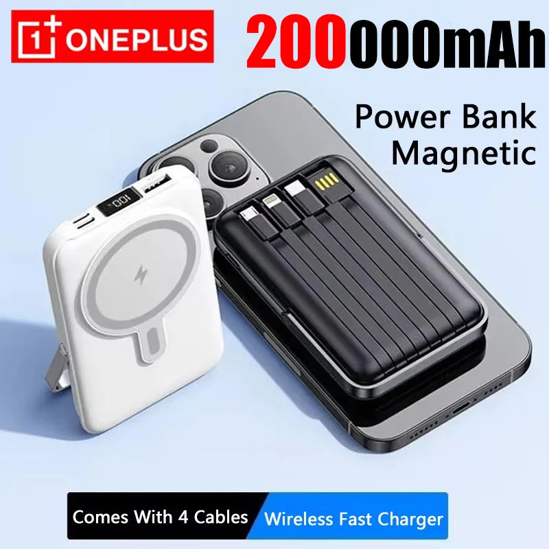 OnePlus Power Bank 200000mAh - Magnetic Wireless Charger - For iPhone & Xiaomi