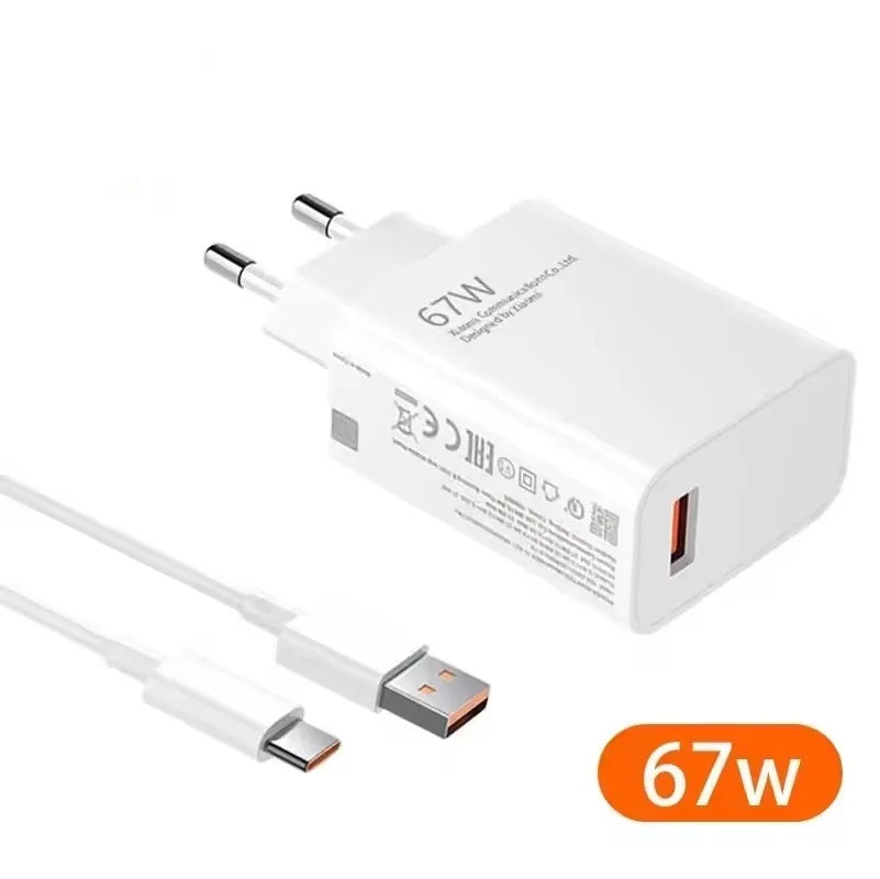 Ultra Fast Charger 120W - QC 5.0 - EU Plug - 6A Type-C Cable - For iPhone & Android