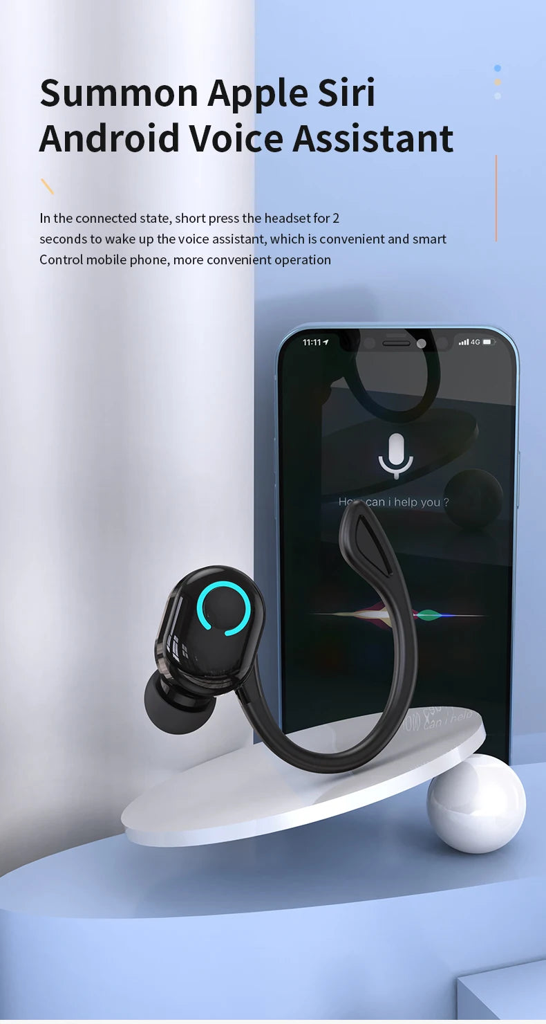 Ear Hook Earbuds - Bluetooth 5.0 - Waterproof - Sport Design - 12h Battery
