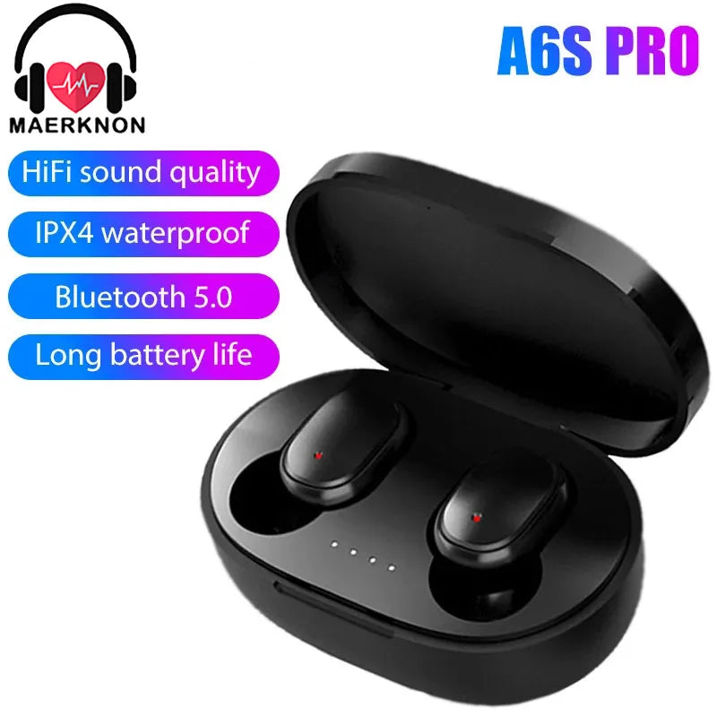 A6S Sport Earbuds - Bluetooth 5.0 - Waterproof - Touch Control - 16h Battery