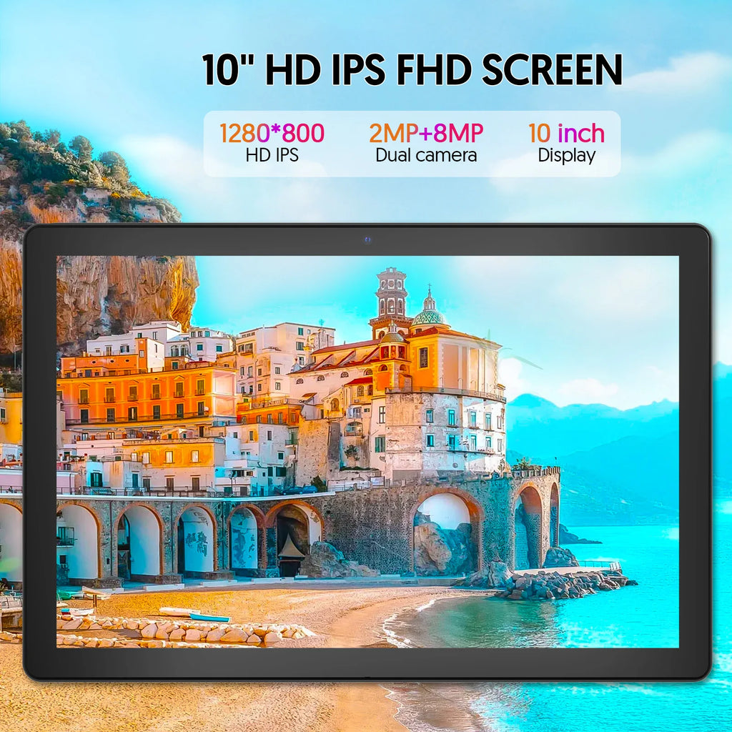 Android 15 Tablet 10" - 12GB RAM (3+9) - 64GB Storage - Quad-Core