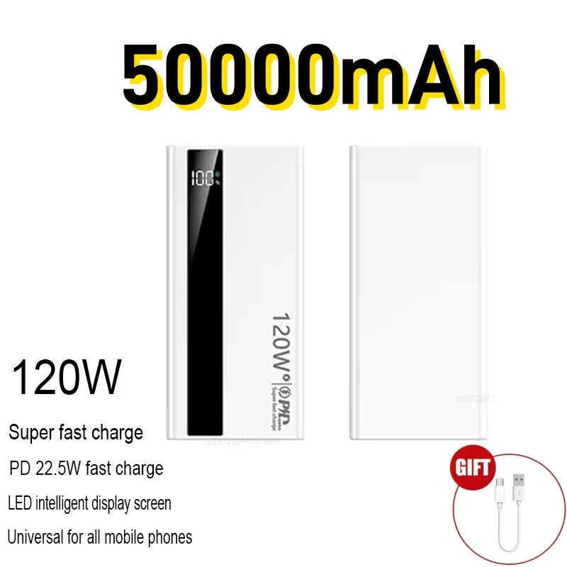 Power Bank 500000mAh - 120W Fast Charging - PD 20W - Ultra-High Capacity