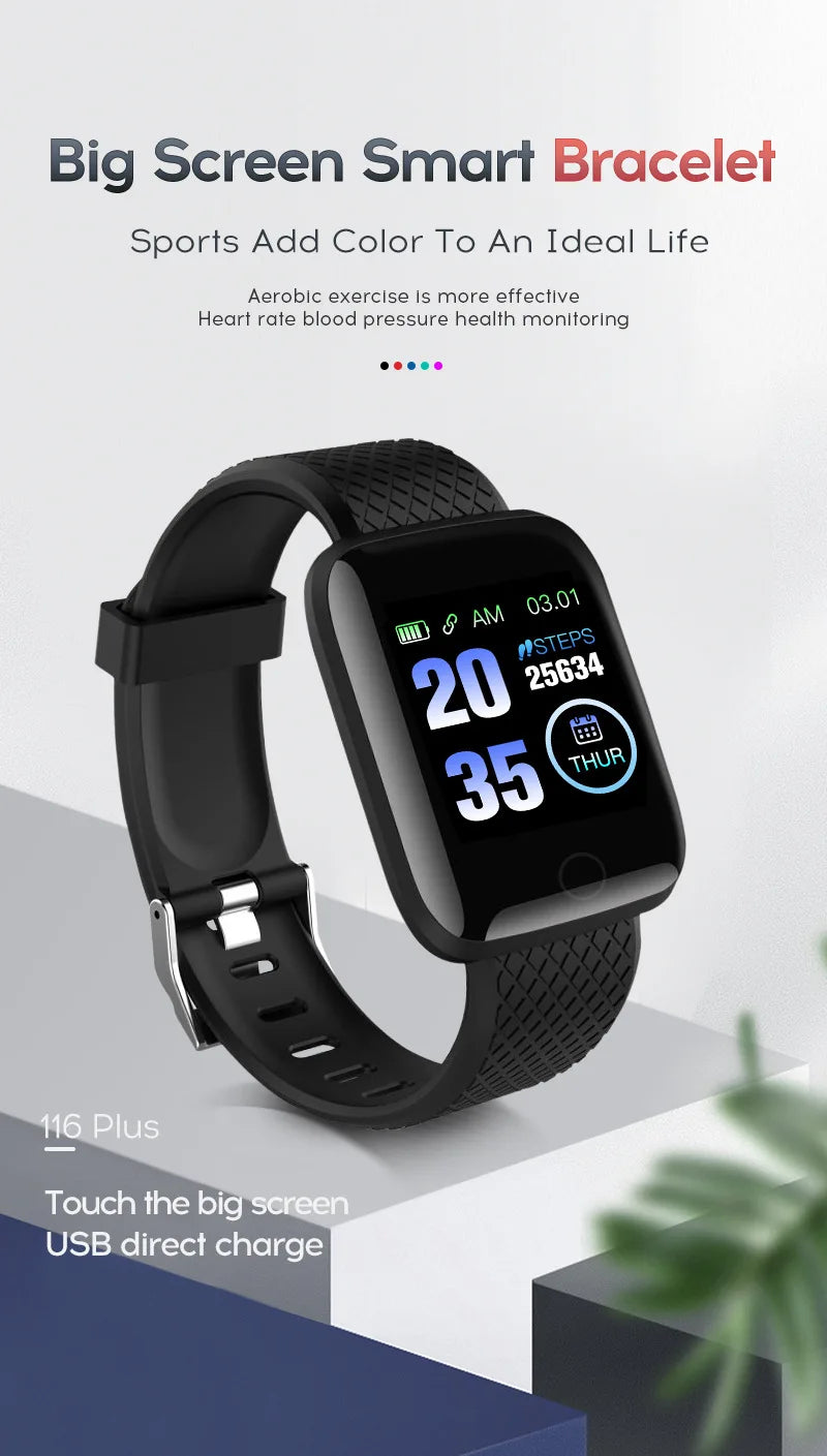 116plus Smartwatch - IP67 Waterproof - Full Touch - Fitness Tracker - Bluetooth