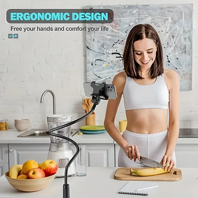 Gooseneck Phone Holder - Flexible Long Arm - Clamp Mount - For iPhone