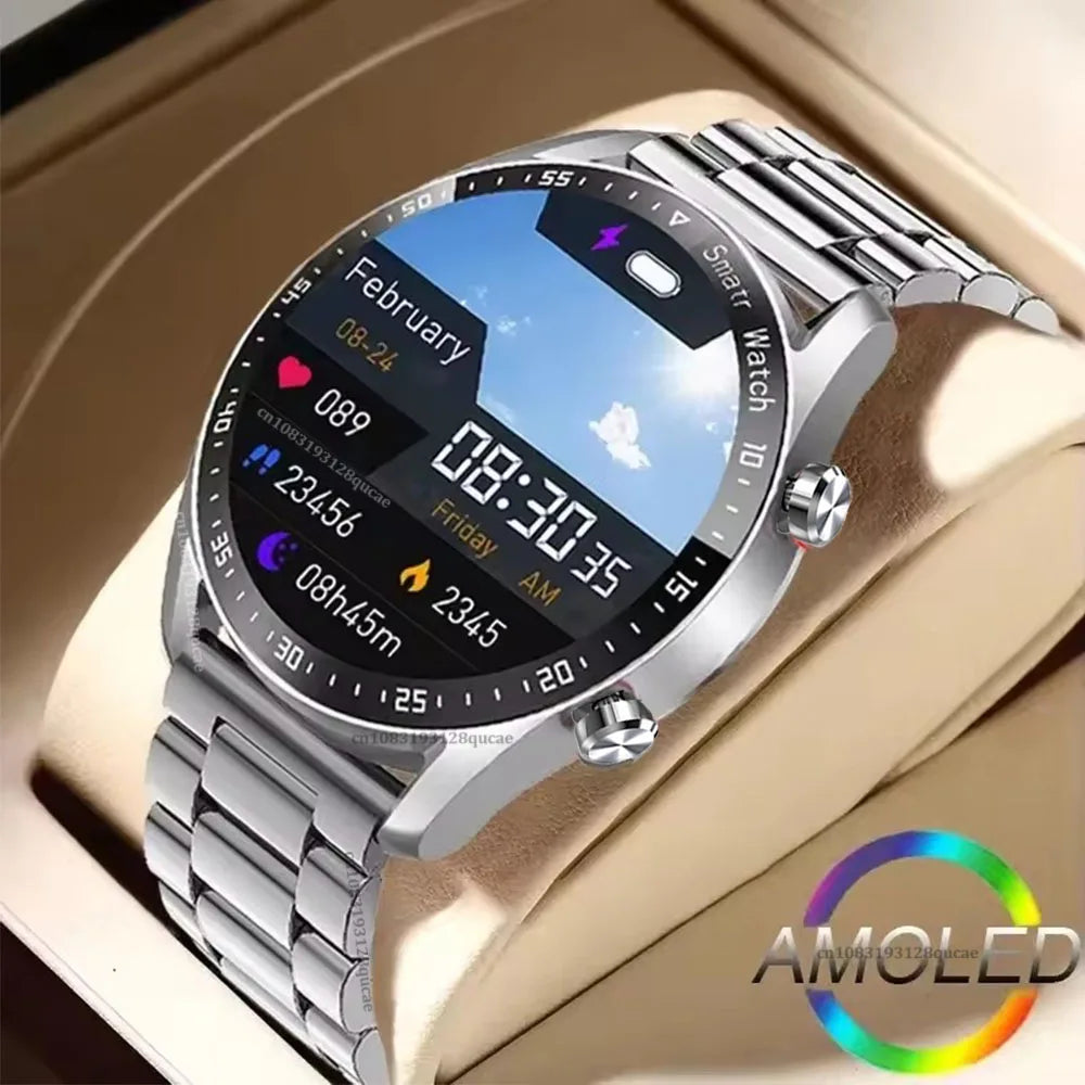 Smartwatch AMOLED - Bluetooth Call - 5ATM Waterproof - Full Touch - Weather
