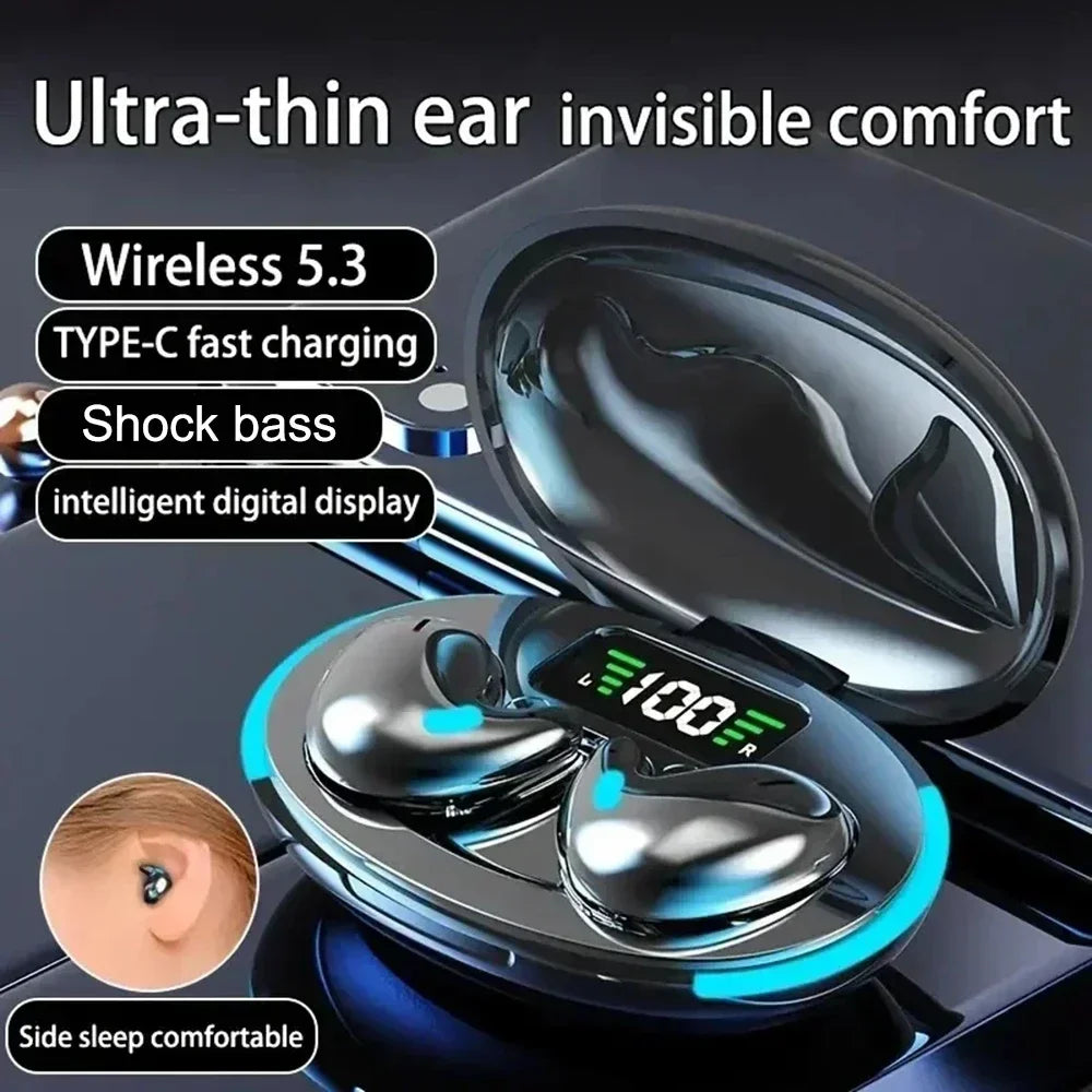 Mini Sleep Earbuds - Bluetooth 5.3 - Ultra-Comfortable - 24h Battery - For Sleep & Work