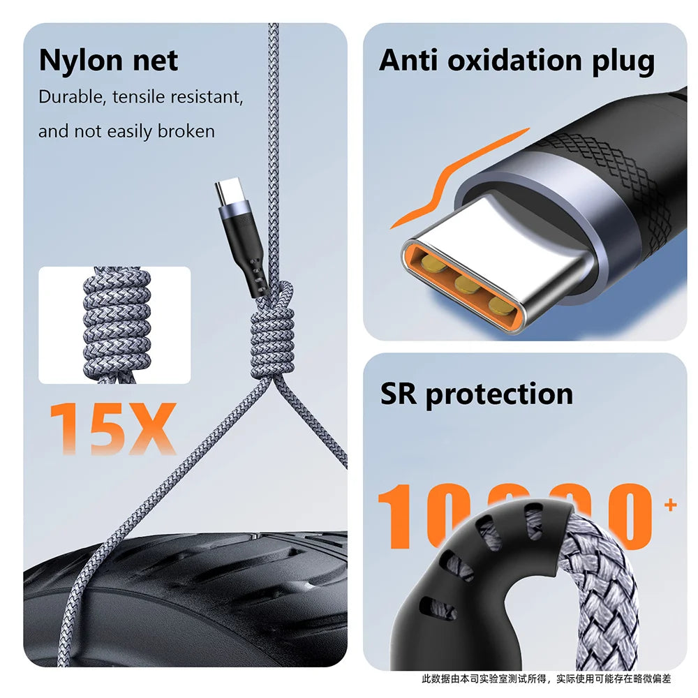 Multi USB Cable 3A - 4-in-1 - Fast Charging - For iPhone/Android/Tablets