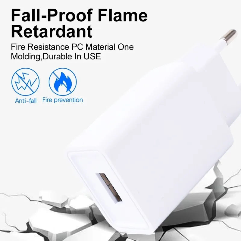 USB Wall Charger 10W - EU Plug - 5V 2A - Fast Charging - Travel Adapter