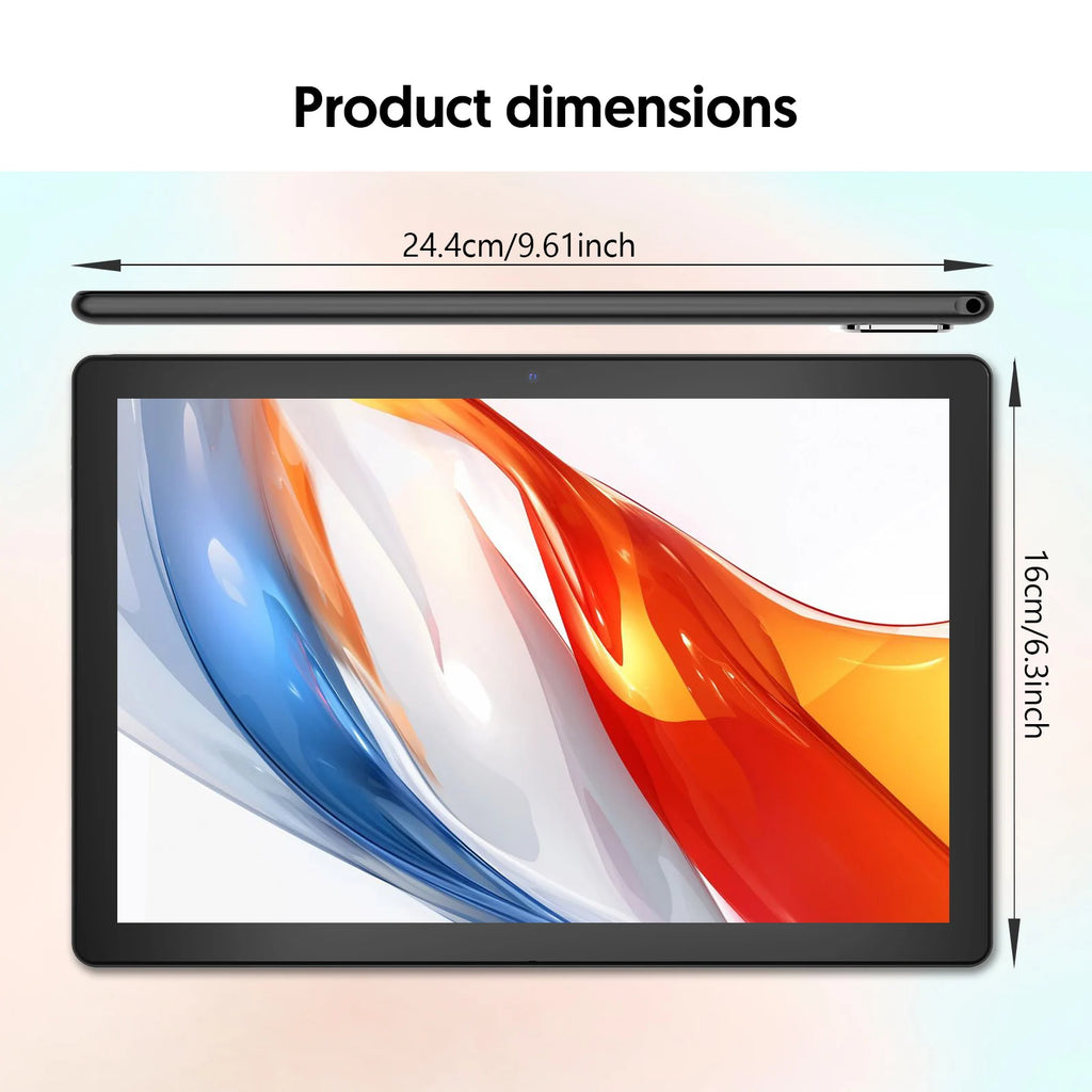 Android 15 Tablet 10" - 12GB RAM (3+9) - 64GB Storage - Quad-Core