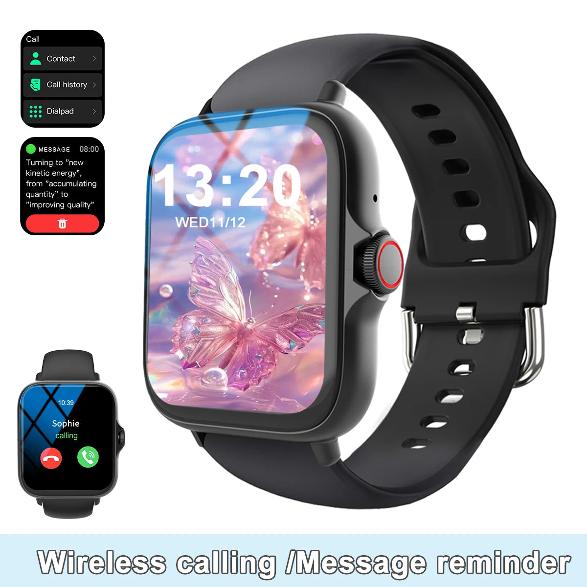 Smartwatch - Wireless Calling - Dial Function - App Reminders - Sports Watch