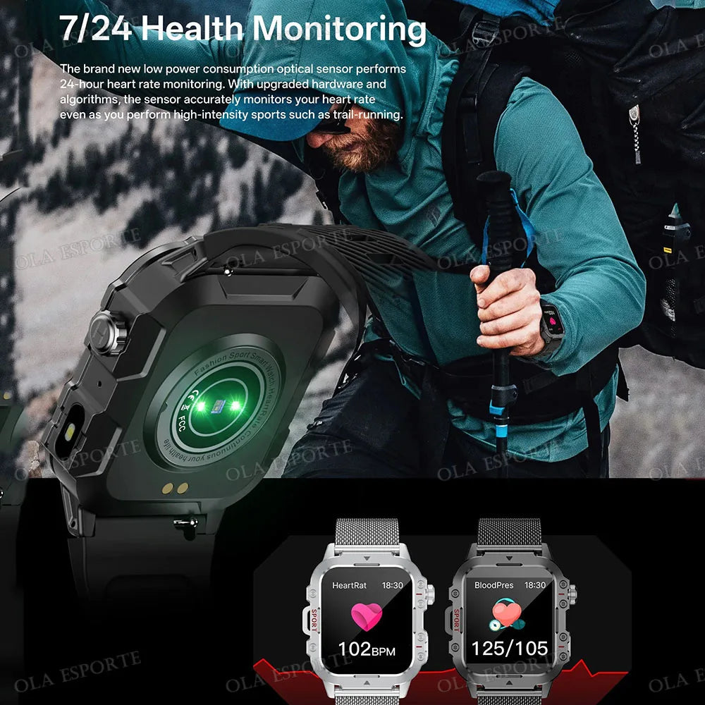Smartwatch GPS - Military Outdoor - Heart Rate - Waterproof - iOS & Android
