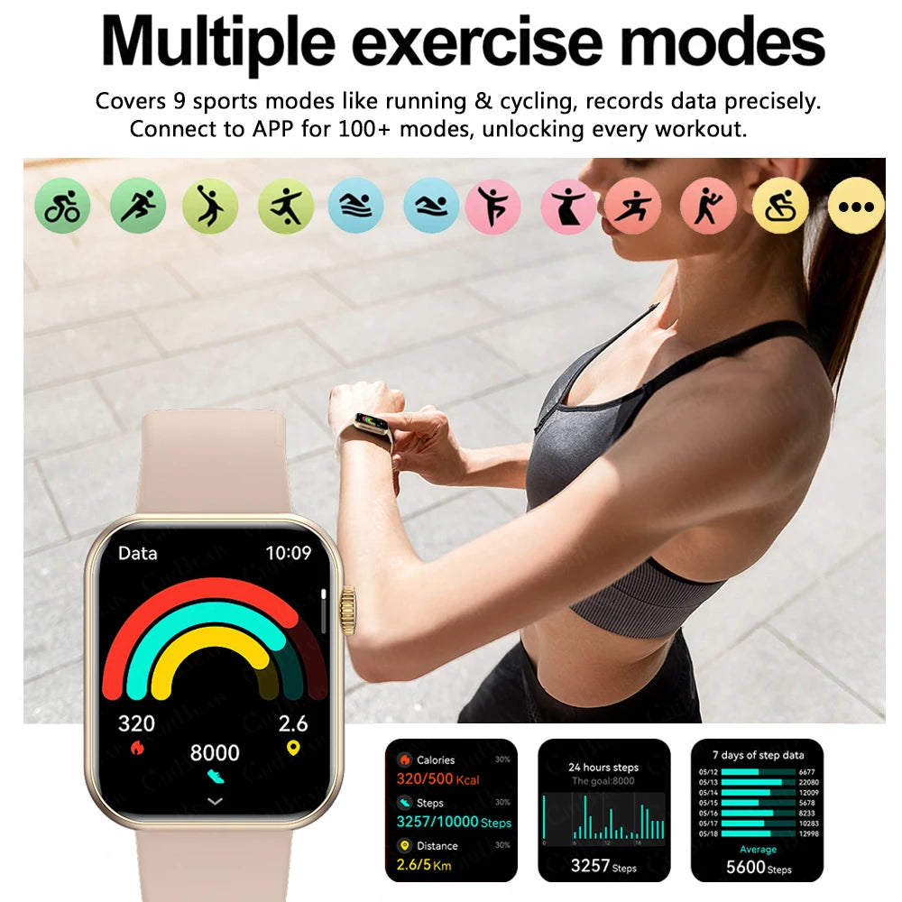 Smartwatch 1.9" HD - Bluetooth Call - Heart Rate - Waterproof - Sports