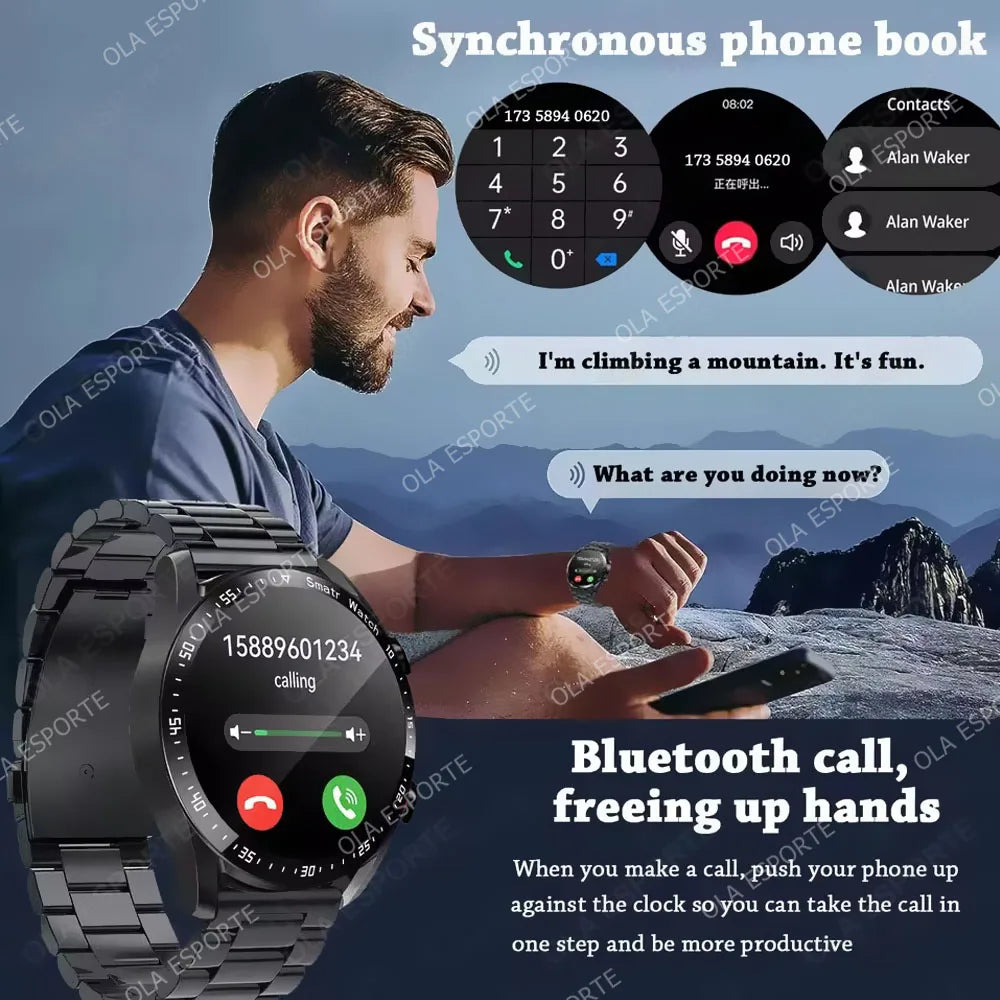 Smartwatch AMOLED - Bluetooth Call - 5ATM Waterproof - Full Touch - Weather