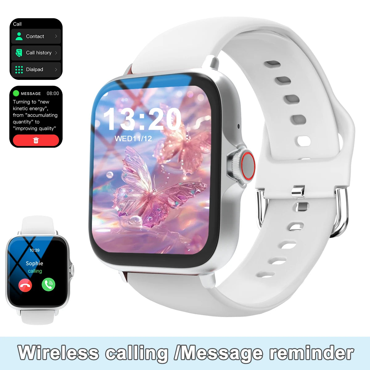 Smartwatch - Wireless Calling - Dial Function - App Reminders - Sports Watch