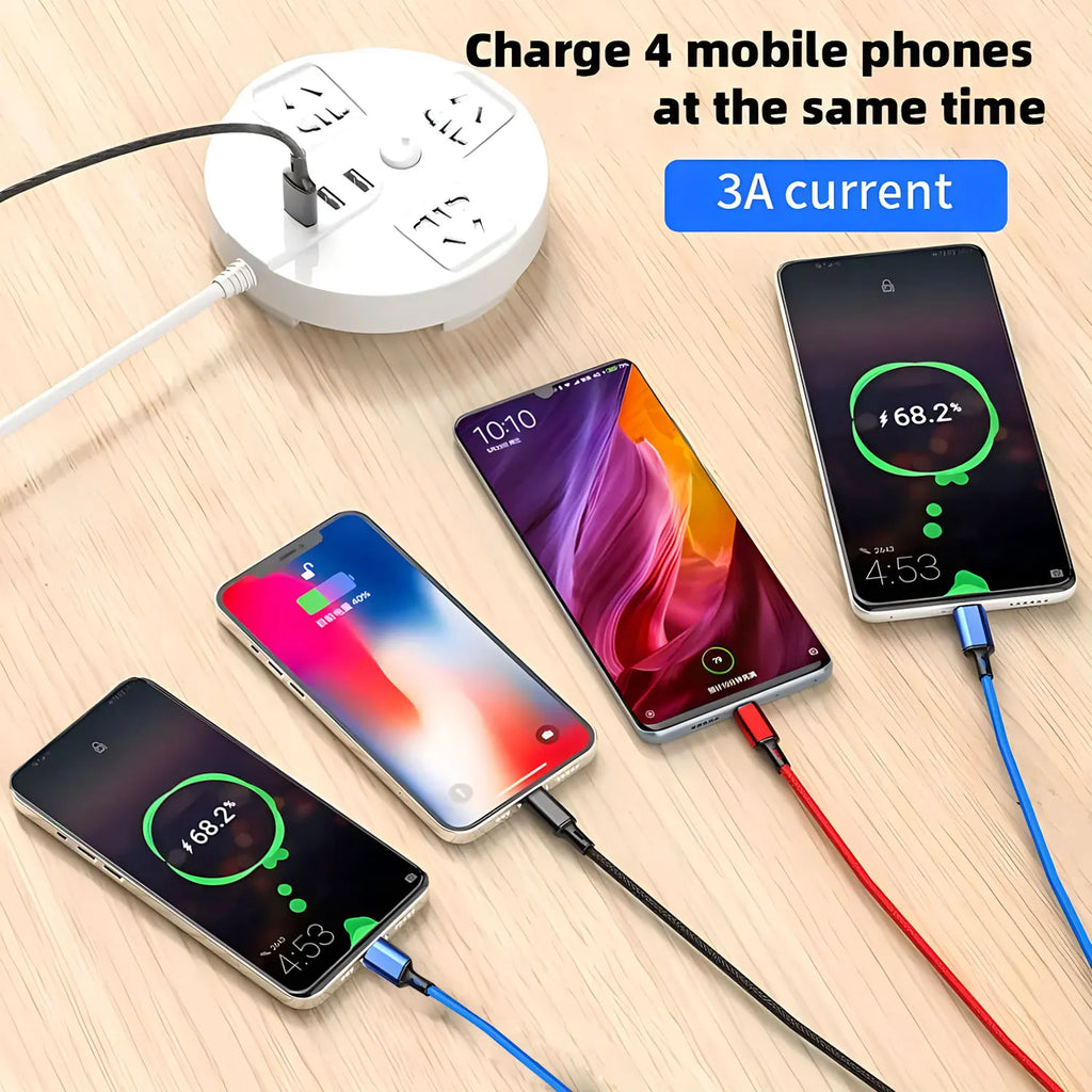 4-in-1 Multi Charging Cable - Lightning/Micro/Type-C - Fast Charging - Universal