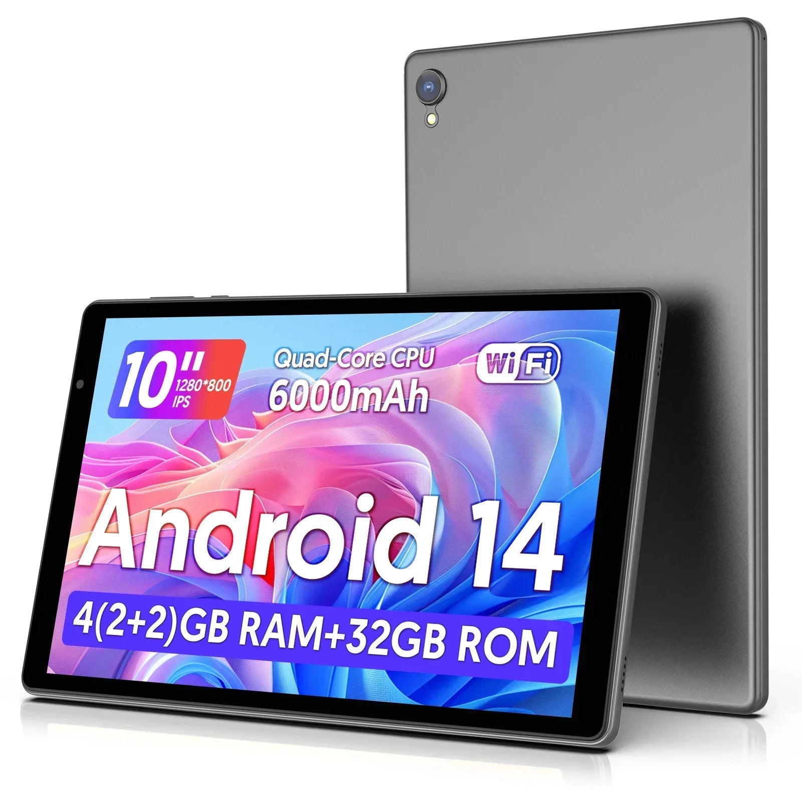 Android 14 Tablet 10" - 4GB+32GB - 5G WiFi - 6000mAh Battery