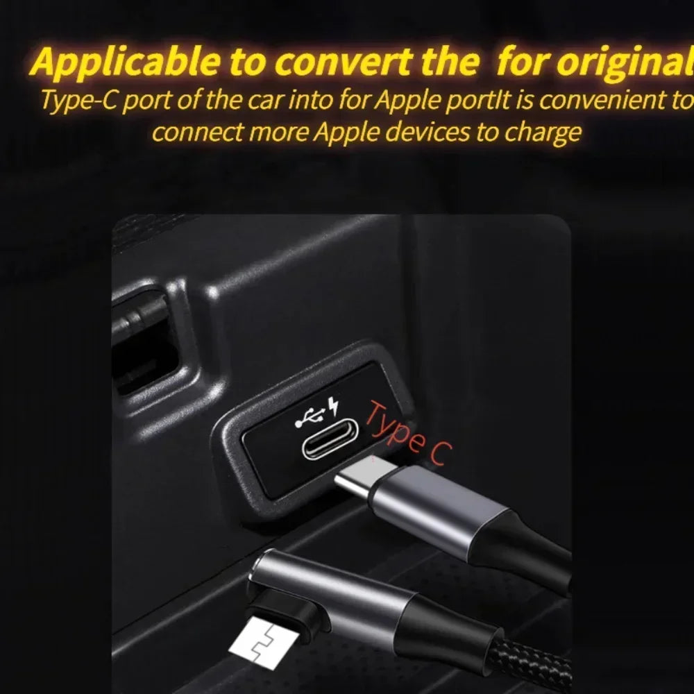 USB-C to Lightning Cable 27W - 90° Elbow - PD Fast Charging - 0.5M/1M/2M