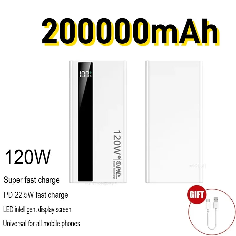 Power Bank 500000mAh - 120W Fast Charging - PD 20W - Ultra-High Capacity